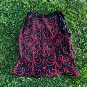 Red Beaded Vampire Top Size L thumbnail 5