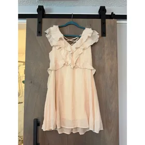 Boutique Size Medium Cream Tank Ruffle Mini Dress Entro thumbnail 2