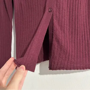 Abercrombie & Fitch 100% Merino Wool Ribbed Collared Sweater Preppy Academia thumbnail 3