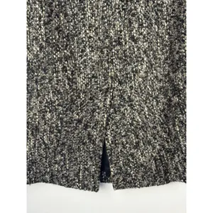 Talbots Dress Women 6‎ Black White Tweed Sheath Knee Length Fringe Neck Preppy thumbnail 10