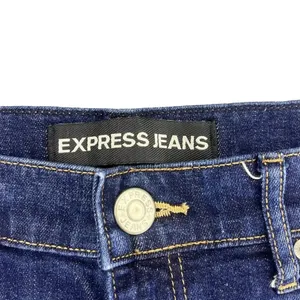 Express Jeans Women's 6 Blue Frayed Hem Low-Rise Denim‎ Mini Skirt thumbnail 2