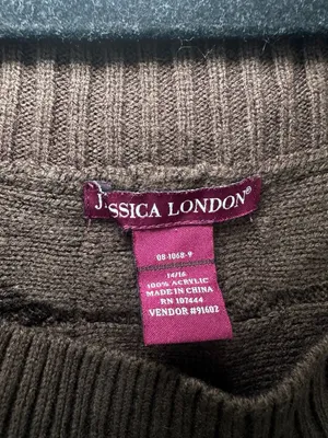 Jessica London Cable Knit Sweater Size 14/16 Brown Long Sleeve Pullover thumbnail 2