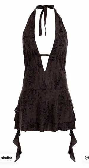 Brown Halter Top Mini Dress thumbnail 1