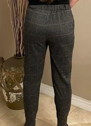 Gray With Black Dots Slim Leg Pants Size M thumbnail 2