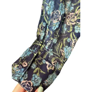 Free People NWT $168 See It Through OVERSIZED S Floral Maxi Dress Blue Twilight thumbnail 4