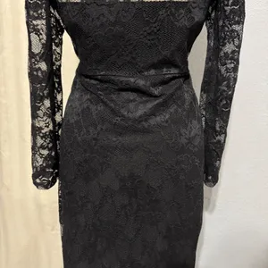 New MIUSOL Black Lace Off Shoulder Long Sleeve Bodycon Cocktail Goth‎ Dress M thumbnail 9