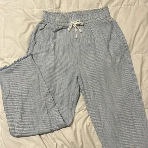 Aerie striped tapered linen pants thumbnail 1