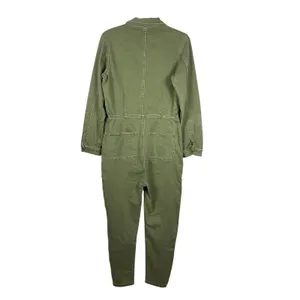 Free People M Army Green Utility Jumpsuit Boiler Suit Coverall Zip Front thumbnail 2