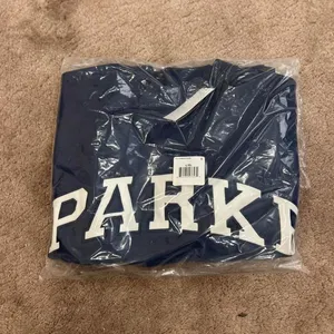 Parke Denim and White Fleece Mockneck Navy Varsity Sweatshirt thumbnail 5