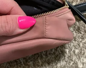 Kate Spade Dawn Nylon Pink Belt Bag Waist Fanny Pack rose color black gold trim thumbnail 4