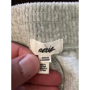 Aerie Pants Womens Large Gray Knit Wide Leg Lounge Sweatpants Elastic Waist thumbnail 7