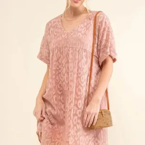 And The‎ Why Woven Leopard Baby Doll Roll-Sleeve Casual Dress thumbnail 7