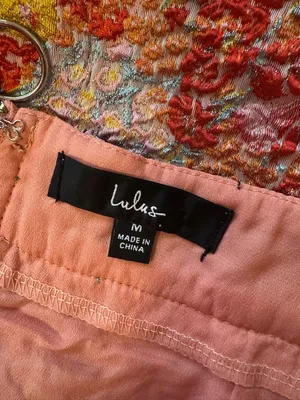 Lulu’s Ellarina Pink Multi Metallic Jacquard Midi Skirt Size M thumbnail 7