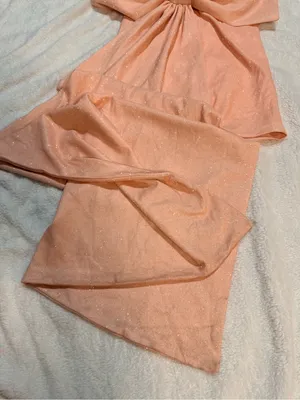 Lovely Day Strapless Peach Mini Dress with Dramatic Back Bow thumbnail 11