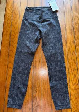 Lululemon Wunder Train High Rise 25” Hideaway Camo Black Size 6 NWT thumbnail 1