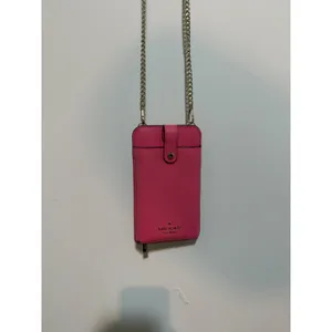 Kate Spade Phone Crossbody Womens Pink Leather Chain Strap Mini Bag Wallet thumbnail 3