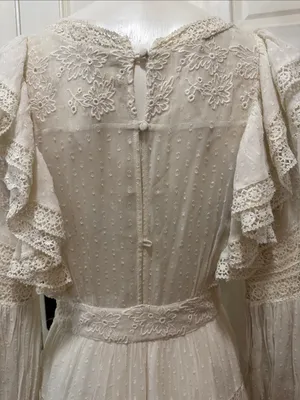 LOVESHACKFANCY Simonna Embroiled Ruffled Silk Mini Dress Size 6 thumbnail 11