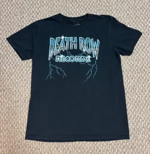 Death Row Records Lightning Rap 90s Style Black T-Shirt thumbnail 1