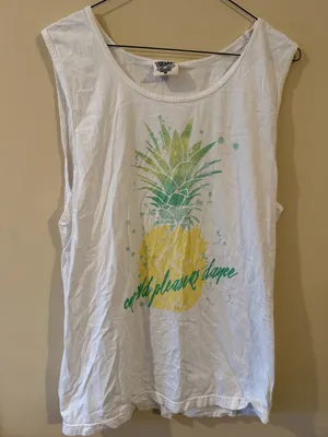 Comfort Colors White Pineapple Graphic Tank Top Size M thumbnail 1
