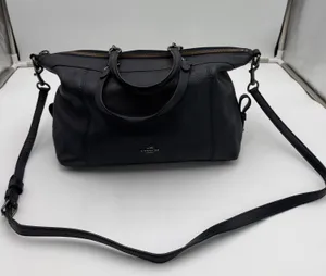 Coach F59325 Navy Blue Pebbled Leather Satchel Crossbody Shoulder Bag thumbnail 1