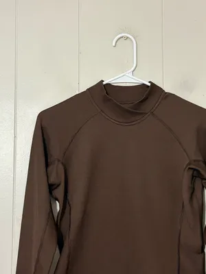 Patagonia Capilene Mock Neck Long Sleeve Base Layer Brown Women’s S thumbnail 2
