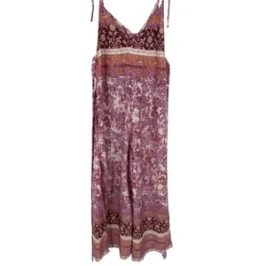 Free People Leona Floral Printed Jumpsuit Lilac Size Medium Boho Beachy Festival thumbnail 5