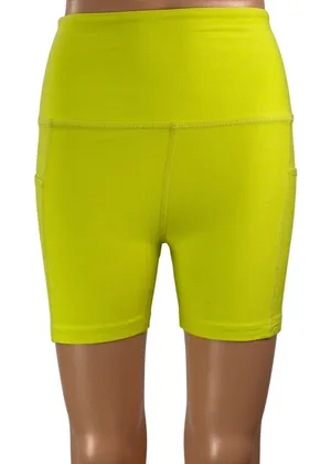 Beyond Yoga Spacedye Keep Pace Womens Yellow Activewear Athletic Bike Shorts S/P thumbnail 1