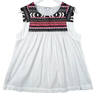 Country Road Bohemian Embroidered Sleeveless Blouse Boho Southwestern‎ Top, Sz S thumbnail 1