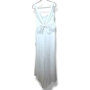 NEW Lulus Romantic Glow White Backless Pearl Bow Wedding Gown Maxi Dress XL thumbnail 8