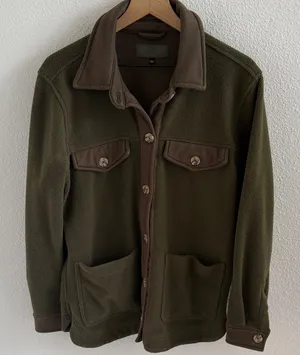 Blank NYC Dark Olive Utility Shacket Barn Shacket Cozy Medium thumbnail 1