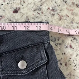 7 For All Mankind Lotta Jeans Womens 26 Black Wide Leg Patch Pocket Seamed Denim thumbnail 11