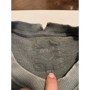 AERIE Distressed Oversized Crewneck Sweatshirt Sage Green Women’s Cozy - Size M thumbnail 5