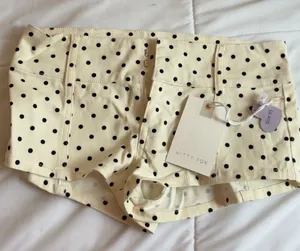 White Fox NWT y2k polka dot low rise mini shorts size xs thumbnail 1