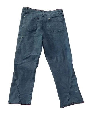 Women's Blue Flare Jeans with Red Dragonfly Patch Size undefined thumbnail 2