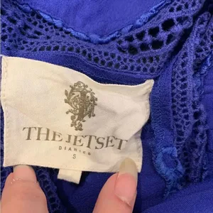 The Jetset Diaries Iris Blue Jumpsuit Size 6 Crochet Embellishments thumbnail 4