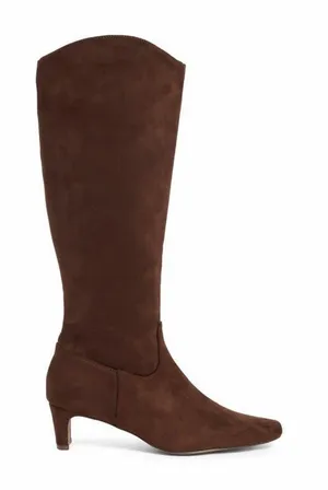Splendid Brown Suede Knee-High Kitten Heel Boots - Women thumbnail 1