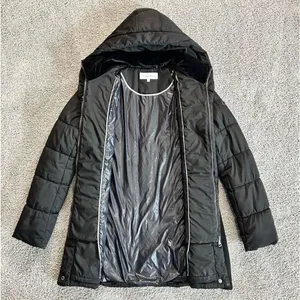 Calvin Klein Black Velvet-Trim Puffer size Medium thumbnail 3