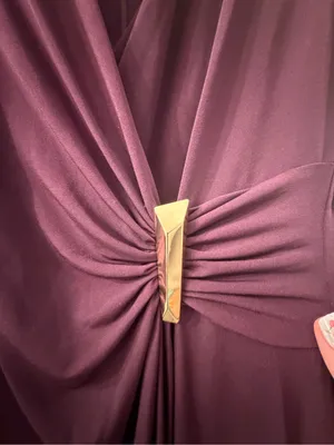 Calvin Klein Plum Twist-Front Long Sleeve Dress thumbnail 3