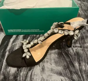 Black Women's Heels w/ Crystal Embellishments by Lauren Lorraine Size 8.5 thumbnail 1