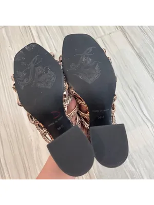 Free People Colette Shoes Size 6 Python Leather Caged Block Heel Sandal Mob Wife thumbnail 7