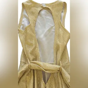 Gold Metallic 1 piece Cutout Jumpsuit NWOT💖 thumbnail 3