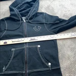 True Religion World Tour Zip Hoodie Women’s Large Black Buddha Graphic thumbnail 10