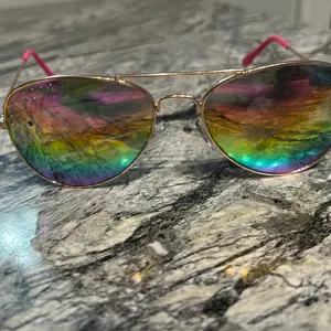 Red and Pink Aviator Sunglasses with Double Bridge thumbnail 6