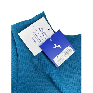 JoyLab Turquoise Blue Marl Long‎ Sleeve Cropped Fit Seamless Tee Top Size Medium thumbnail 5
