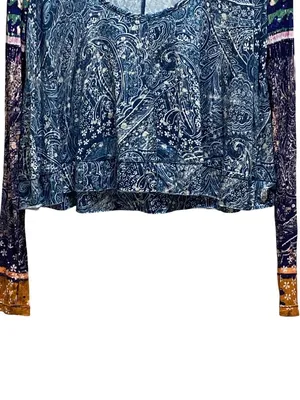 Free People FP Movement Soul Searcher Printed Hoodie Blue Size S Boho Hippie thumbnail 8