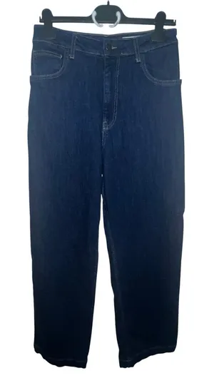Zara‎ Womens The Marine Straight Wide Leg Jeans Medium Wash Denim Size 6 Boho thumbnail 1