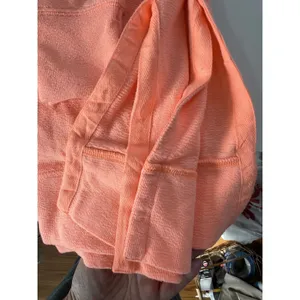 Aerie Waffle Knit Crewneck Sweatshirt Peach Coral Slit Oversized‎ Cozy Basic XS thumbnail 10