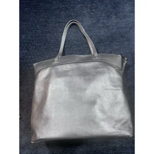 Coach Laura F18336 Metallic Silver Leather Large Tote Embossed Signature C thumbnail 3