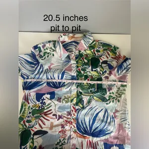 Soft Surroundings Women’s Long Sleeve Shirt Colorful Artistic Leaf & Floral Pattern – Casual Boho thumbnail 6