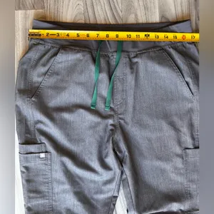 Figs Gray Cargo Pants with Green Accent thumbnail 4